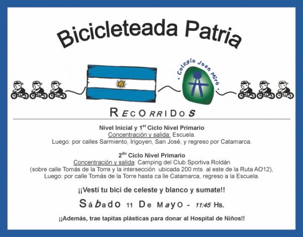 Todo listo para la tradicional bicicleteada patria